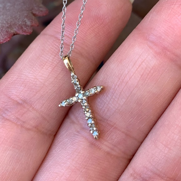 Tiny Diamond Cross Necklace | Poshmark